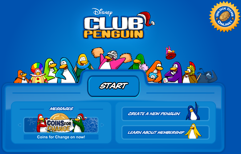 New Club Penguin Start Screen